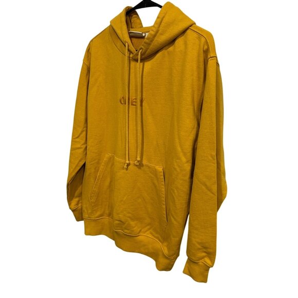 Obey Mustard Yellow Recycled Cotton/Polyester Hoodie XS - Picture 3 of 8